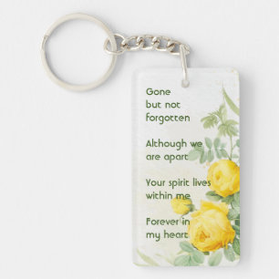 Porte-clefs Mémoire Photo Roses Jaunes Fleurs de Jardin
