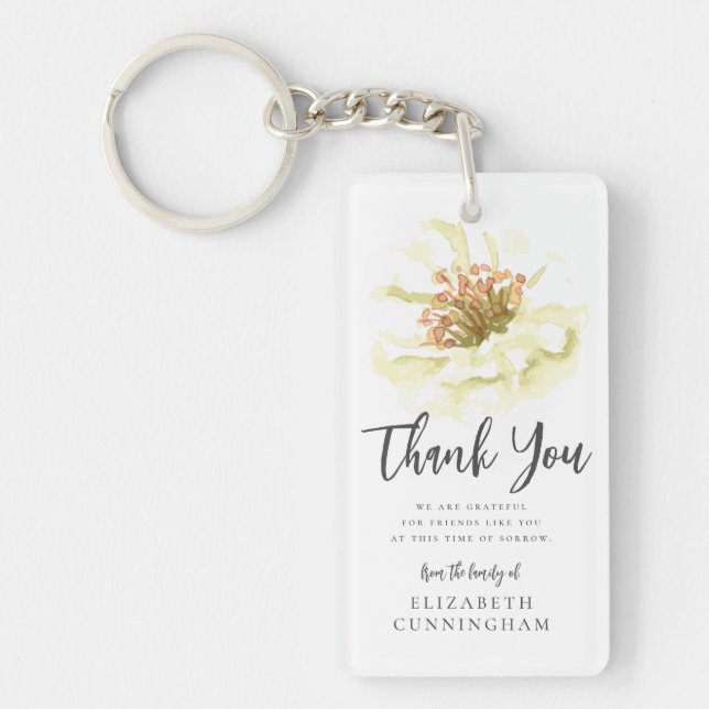 Porte-clefs Mémorial botanique floral d'aquarelle moderne Merc (Devant)