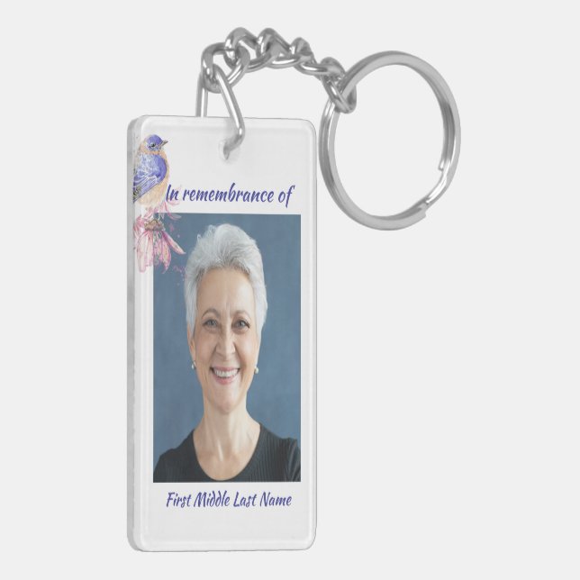 Porte-clefs Memorial Christian Poem Bluebird Garden Bird (Dos gauche)