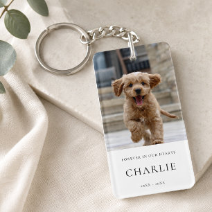 Porte-clefs Mémorial de Pet Dog Photo In Loving Memory Elega