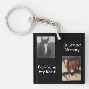 Porte-clefs Mémorial des animaux de compagnie Photo Horse Kee