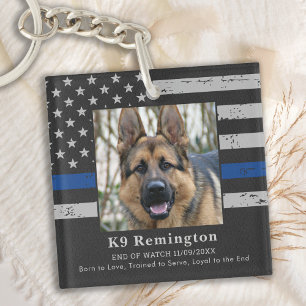 Porte-clefs Mémorial du chien de police de la Ligne Bleue Minc