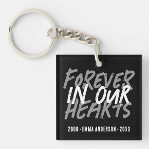 Porte-clefs Mémorial Grunge à jamais dans nos cœurs Personnali