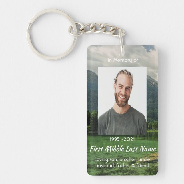 Porte-clefs Memorial Keepsake Mountain Lake Landscape  (Devant)