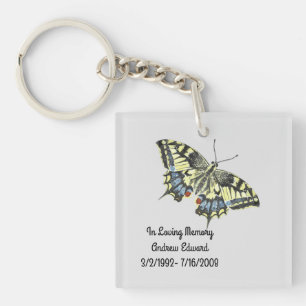 Porte-clefs Mémorial papillon personnalisé