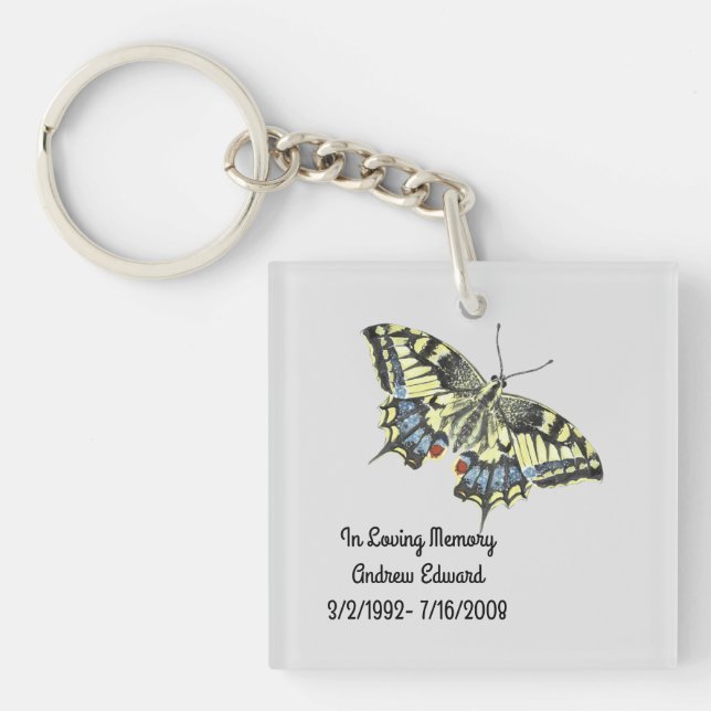 Porte-clefs Mémorial papillon personnalisé (Devant)