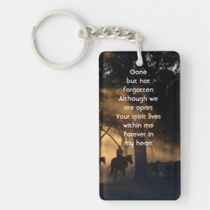 Porte-clefs Memorial Photo Forest Trail Walk Horses