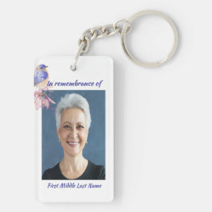 Porte-clefs Memorial Photo Poem Bluebird Garden Bird