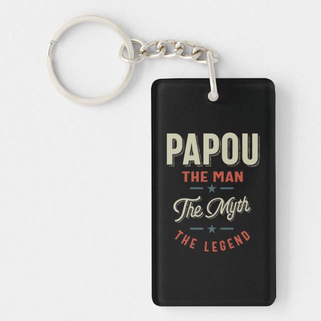 Porte-clefs Mens Papou Shirt Don : L'Homme Le Mythe La Légende (Devant)