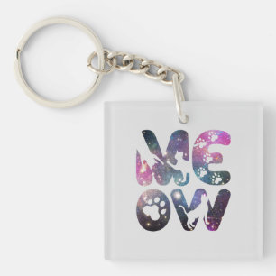 Porte-clefs Meow - Cute Cat Silhouettes et Empreintes de patte