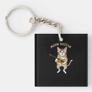 Porte-clefs Meow guitar cute Cat playing Guitar Funny Kitties