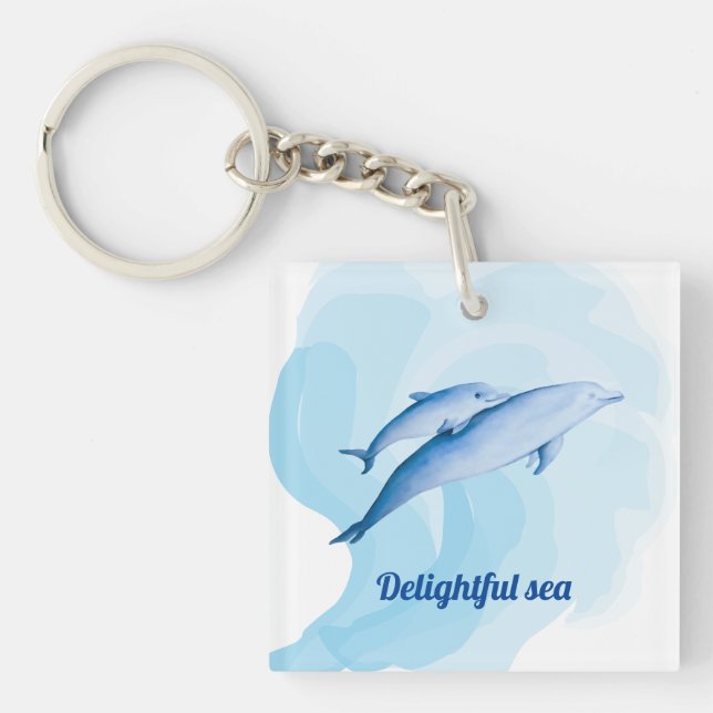 Porte-clefs Mer Extraordinaire avec dauphins (Devant)