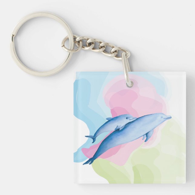Porte-clefs Mer Extraordinaire avec dauphins (Devant)