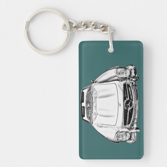 Porte-clefs Mercedes Benz 300 SL Illustration convertible (Devant)