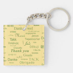 Porte-clefs "Merci" Art international, Jaune Motivationnel
