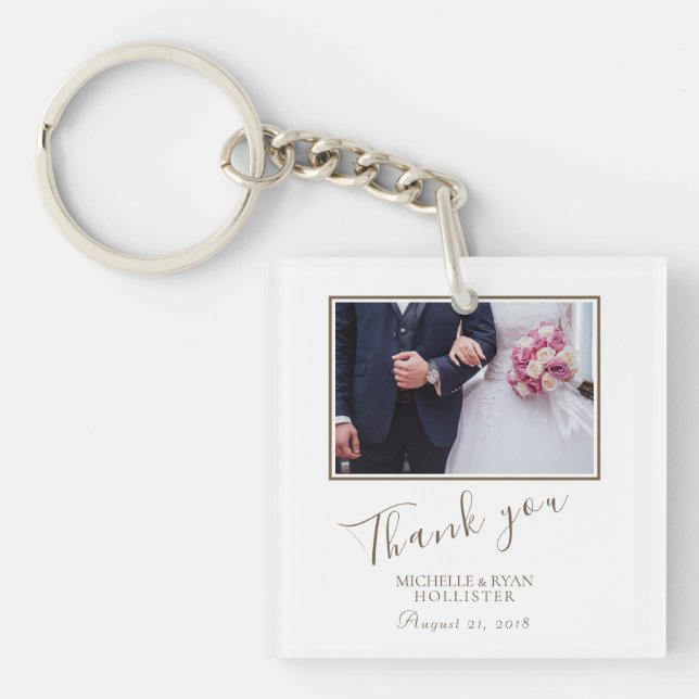 Porte-clefs Merci de mariage élégant (Devant)