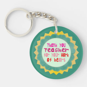 Porte-clefs Merci, enseignant, pour votre travail de coeur