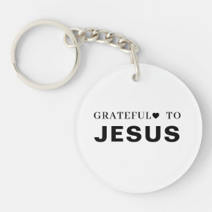 Porte-clefs Merci Jésus Conception de cœur de foi chrétienne