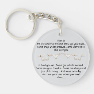 Porte-clefs Merci l'ami sont comme le sous-vêtement Citation a
