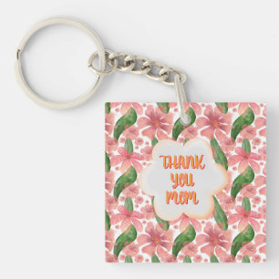 Porte-clefs Merci maman personnalisé aquarelle