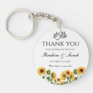Porte-clefs Merci nikah mariage musulman faveur floral
