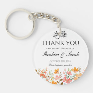 Porte-clefs Merci nikah mariage musulman faveur floral