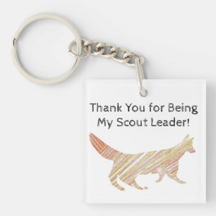 Porte-clefs Merci Scouts Chef Scouts Renard Artistique