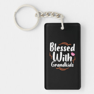 Porte-clefs Mère Cadeau Béni Avec Les Petits-Enfants