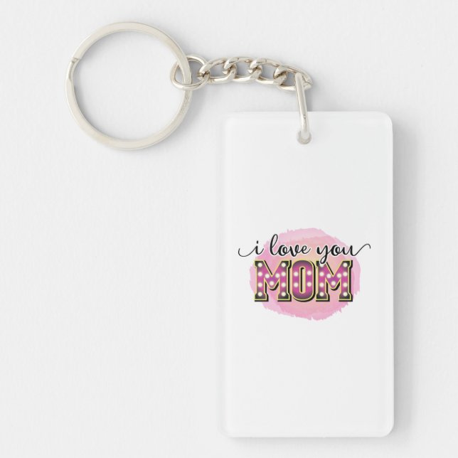 Porte-clefs Mère cadeau Je t'aime Maman (Devant)