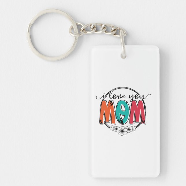 Porte-clefs Mère Cadeau Je t'aime Mère (Devant)
