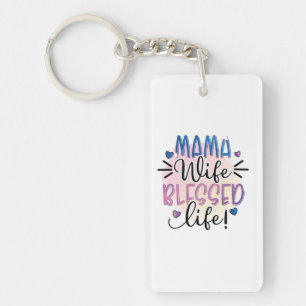Porte-clefs Mère Cadeau Mama Femme Bienheureuse Vie