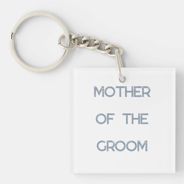 Porte-clefs Mère Du Groom Dusty Bleu Mariage Cadeau Faveur (Devant)