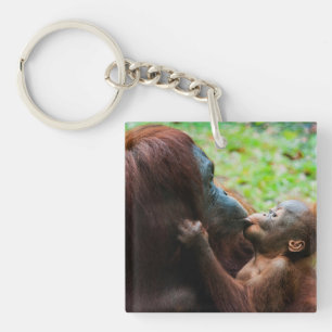 Porte-clefs Mère orang-outan avec bébé