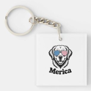 Porte-clefs Merica lunettes de chien patiotique USA American F