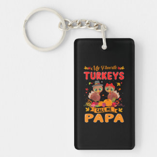 Porte-clefs Mes Dindons Favoris Appelez-Moi Papa Cute Family