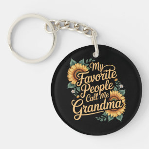 Porte-clefs Mes personnes préférées m'appellent grand-mère pou