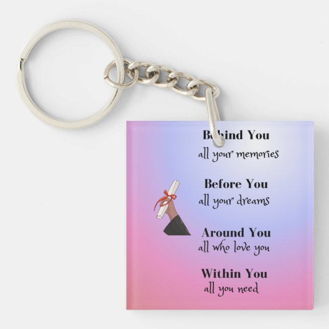 Porte-clefs Message de fin d'études sur un (Devant)