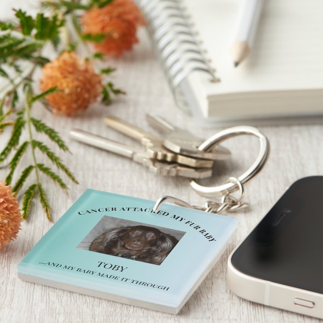 Porte-clefs Message de guérison et de force pour bébé fourrure (Devant Droit)