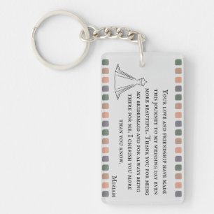 Porte-clefs Message Merci avec photo souvenir mariage