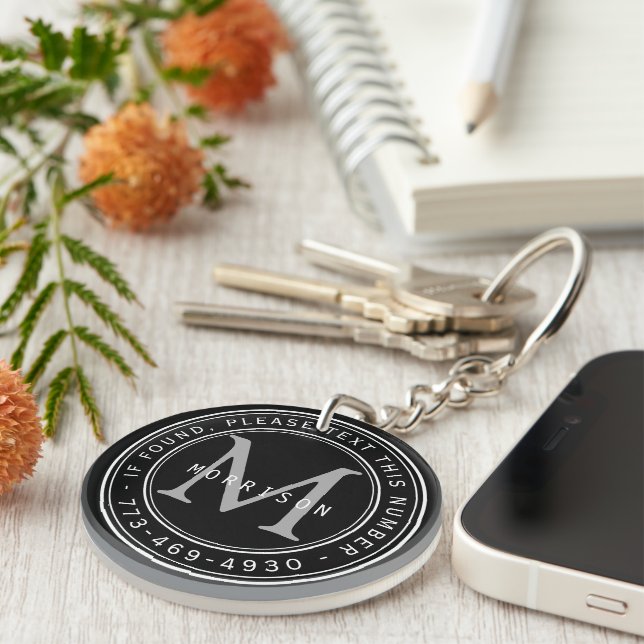 Porte-clefs Message - Monogramme (Devant droit)