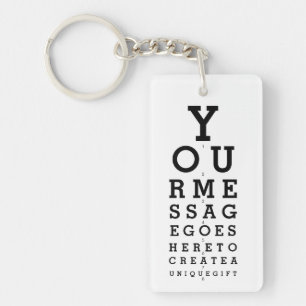 Porte-clefs Message personnalisé sur le tableau de l'opticien