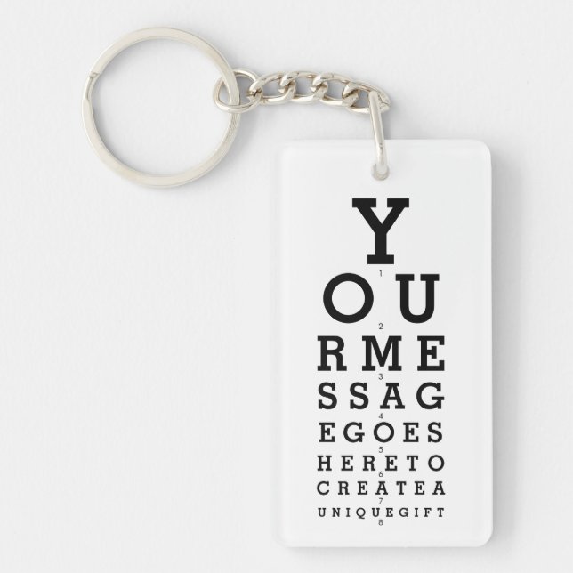 Porte-clefs Message personnalisé sur le tableau de l'opticien (Devant)