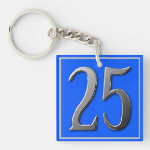 Porte-clefs Metallic Twenty Five sur Bleu clair