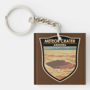 Porte-clefs Meteor Crater Arizona Travel Art Vintage