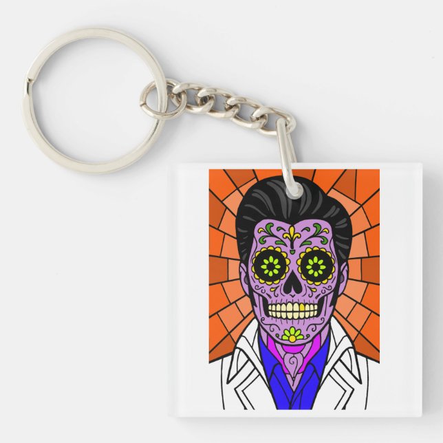 Porte-clefs Mexican Elvis Stained Glass Key Ring (Devant)