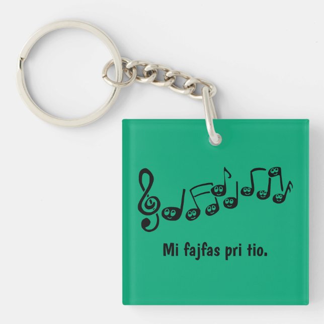Porte-clefs Mi fajfas pri tio. (Devant)