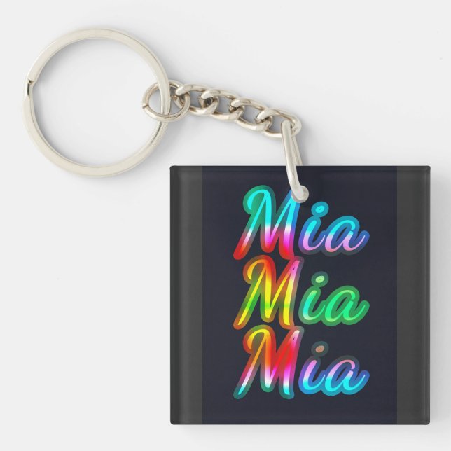 Porte-clefs Mia Nom ColorfulT-Shirt (Devant)