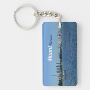 Porte-clefs Miami Skyline avec votre texte