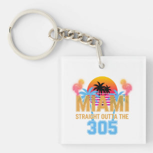 Porte-clefs Miami tout droit sorti du 305 Vintage Sunset Neon