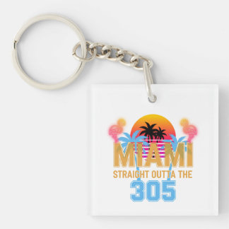 Porte-clefs Miami tout droit sorti du 305 Vintage Sunset Neon